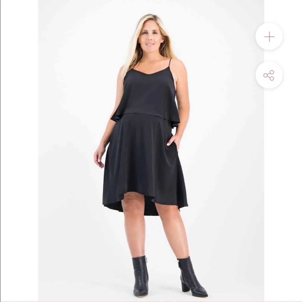 Glowe black maternity / nursing dress with pockets